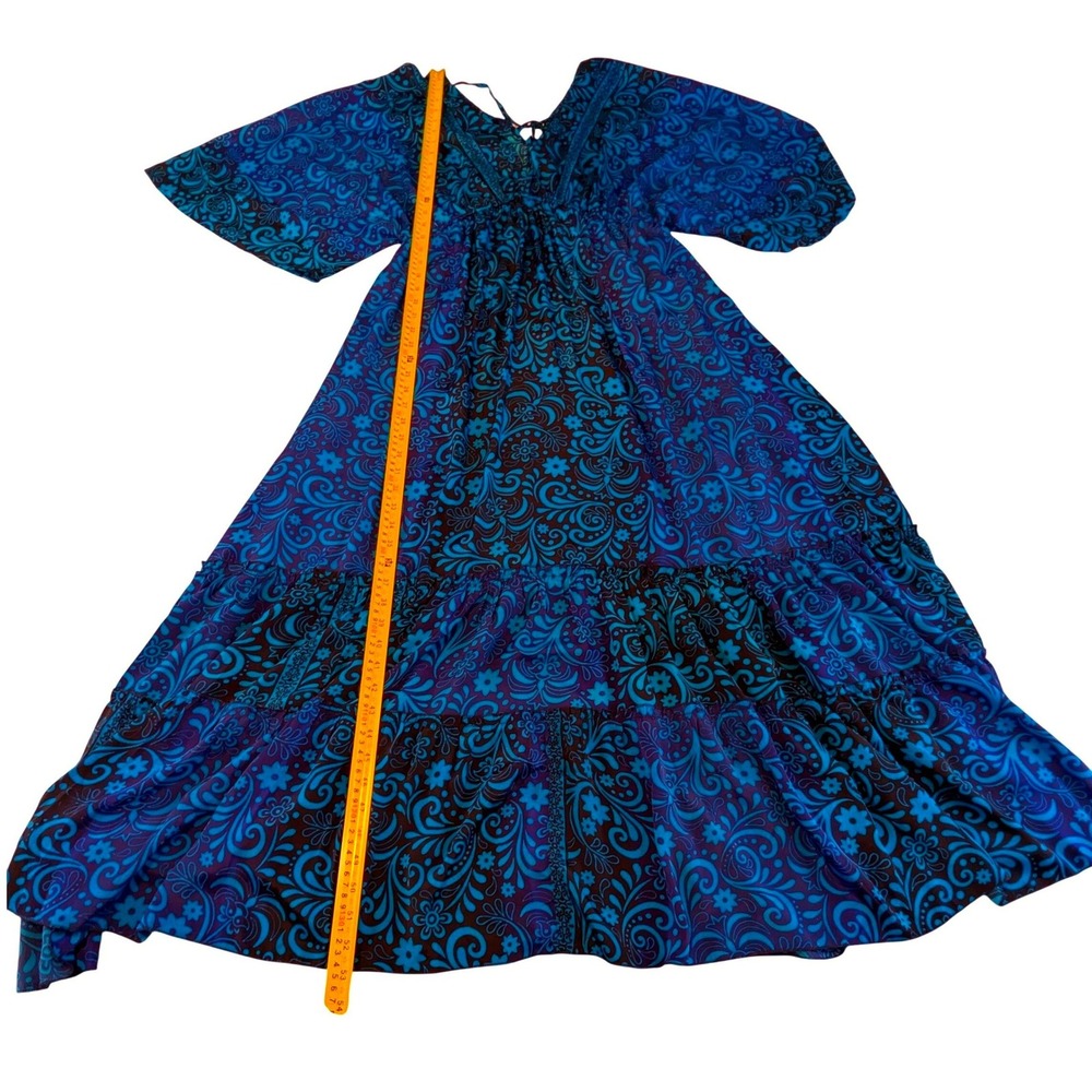 Apricot Teal Navy Paisley Ombre‎ Kimono Maxi Dress Size 8 NEW with tags